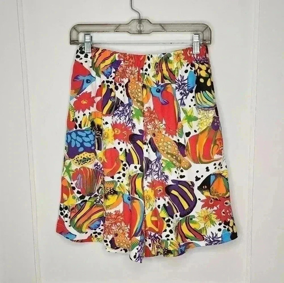 Size M/L Lisa International Tropical Fish Tank Top + Short Set Beaded Colorful - Picture 2 of 4